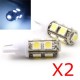 2 x AMPOULES 9 LEDS BLANCHES - LED SMD - 9 led- T10 W5W