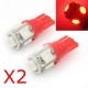 2 x AMPOULES 5 LEDS ROUGES - LED SMD - 5 led- T10 W5W