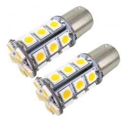 2 lampadine PY21W 24 LED SMD ARANCIONE BAU15S - Lampeggiante - Sagoma - LED ad alta potenza