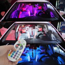 Module 24 LED RGB intérieur voiture télécommande plafonnier liseuse