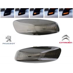 Smoked LED flashing light repeaters dynamic scrolling Citroën C3 C4 C5 DS3 DS4
