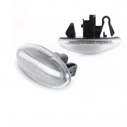 Blinkende Repeater OVAL Klare LED DYNAMIC SCROLLING Peugeot 1007 107 206 207 307 407 607 Partner Experte