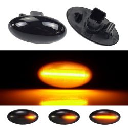Repetidores intermitentes OVAL Ahumado LED DYNAMIC SCROLLING Peugeot 1007 107 206 207 307 407 607 Partner Expert