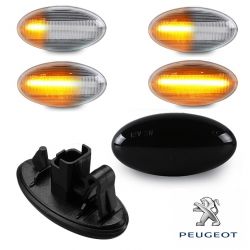 Blinkende Repeater OVAL Smoked LED DYNAMIC SCROLLING Peugeot 1007 107 206 207 307 407 607 Partner Experte