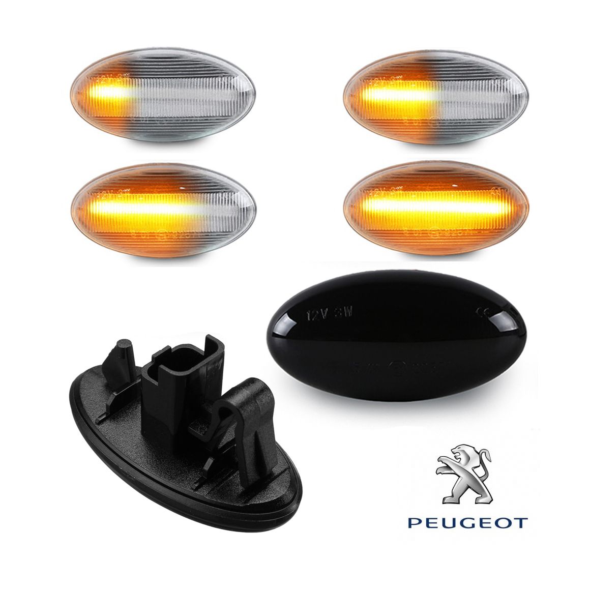 Dasing Clignotant LED Dynamique pour Voiture Clignotant Lat/éRal Orange pour 307 206 407 107 pour