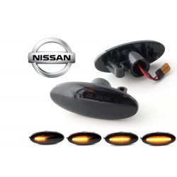 Flashing Repeaters Smoked LED DYNAMIC SCROLLING Nissan Cube, Juke, Leaf, Micra, Note, Qashqai, X-trail