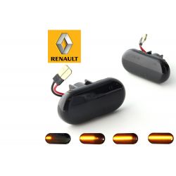 Blinkende Repeater Geräucherte LED DYNAMISCHES SCROLLING Renault Clio 1 & 2, Megane, Kangoo, Laguna, Twingo