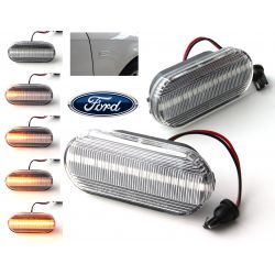 Blinkende Repeater Klare LED DYNAMIC SCROLLING Ford C-max, Fiesta, Fokus, Fusion, Galaxy