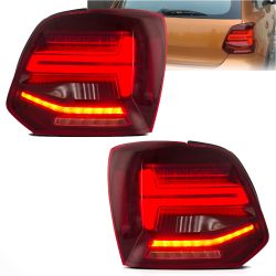 2x DYNAMISK LED BAGLYGTER R-LINE TYPE POLO 6R 6C 2009 - 2017 FACELIFT - HØJRE OG VENSTRE