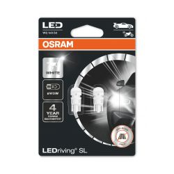 2x W5W OSRAM LEDriving SL T10 WHITE W2.1x9.5d 2825DWP-02B 1W bulbs