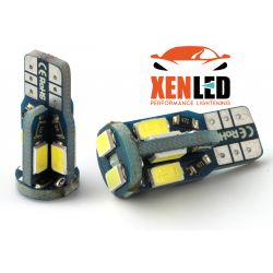 2 x AMPOULES 10 LEDS XENLED (5730) CANBUS LED SSMG - T10 W5W 4W