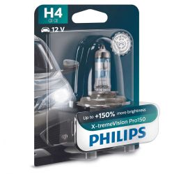 H4 motorcykel bilpære XtremVision Pro150 Philips 12342XVPB1