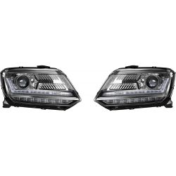 2X Headlights Black AMAROK LED OSRAM LEDRIVING LEDHL107-BK LHD