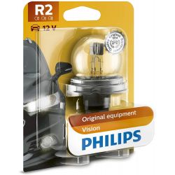 1x Lámpara R2 Philips Vision 45 / 40W 12V P45t-41 para iluminación frontal 12620B1