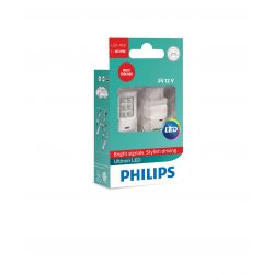 2x Ampoules Ultinon W21W LED Rouge Philips Lampe de signalisation 11065ULRX2