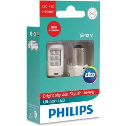 2x Ultinon W21W LED-Lampen Rot Philips Signallampe 11065ULRX2