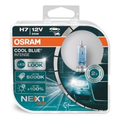 2X OSRAM H7 COOL BLUE INTENSE NEXT GENERATION, HALOGEN, 64210CBN-HCB, 12V, DUO BOX