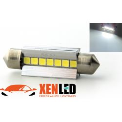1 x Glühbirne C10W T10.5x43 42mm 7 weiße LEDs Super Canbus 238Lms XENLED - PALLADIUM