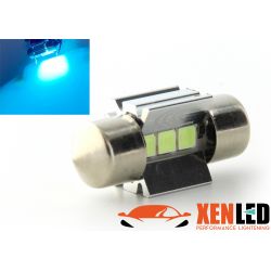1 x LAMPADINA C3W T6.2x27 28mm 3 LED BLU GHIACCIO Super Canbus 148Lms XENLED - PALLADIO