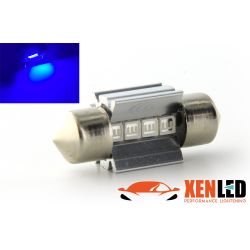 1 x AMPOULE C3W T10,5x30 31mm 4 LED BLEU Super Canbus 60Lms XENLED - PALLADIUM