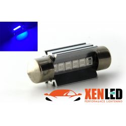 1 x LAMPADINA C7W T10.5x38 39mm 6 LED Blu Super Canbus 70Lms XENLED - PALLADIO