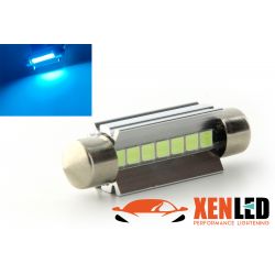 1 x BOMBILLA C10W T10.5x43 42mm 8 LED AZUL GLACIAL Super Canbus 192Lms XENLED - PALADIO