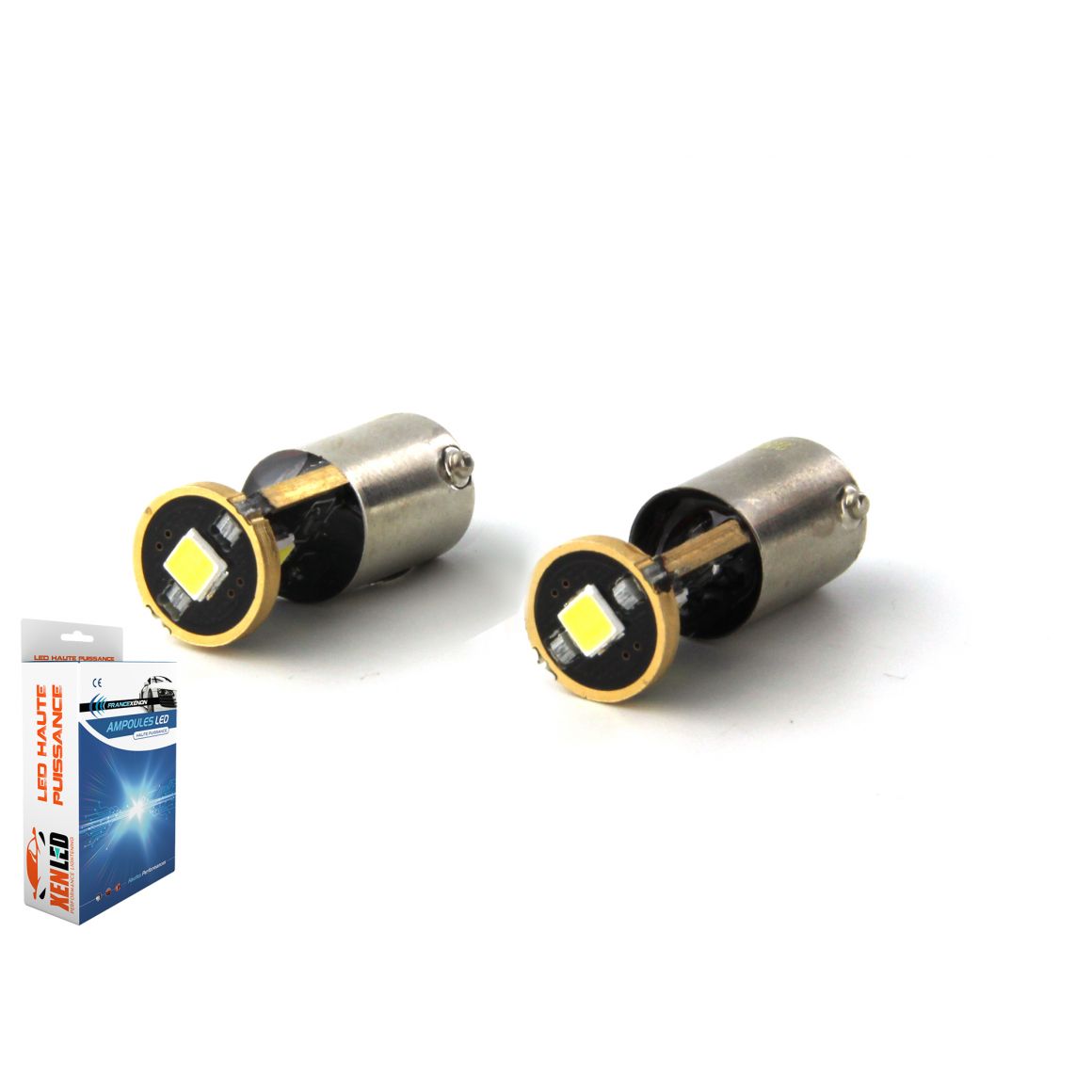 2 x H6W 3-LED Super Canbus 400Lms XENLED GOLD - BAX9S France-Xenon