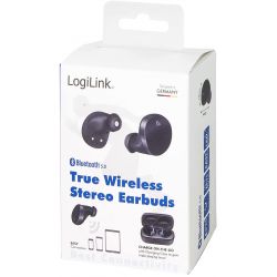 LogiLink BT0047 – True Wireless Bluetooth (Version 5.0) Écouteurs étanches IPX5 avec Fonction Mains Libres