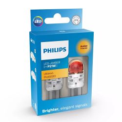2x P21W LED Ultinon Pro6000 Naranja - Philips - 11498AU60X2 - BA15S 1156