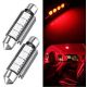 2 x AMPOULES C10W - 4 SMD anti-erreur 24V - Navette 42mm - Rouge