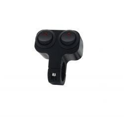 Dual-way ON / OFF commodo button - Black Aluminum - Rear output - XENLED