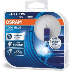 2x OSRAM H11 75W COOL BLUE BOOST, lampada alogena per fari, 62211CBB-HCB, 12V, PGJ19-2 duo box