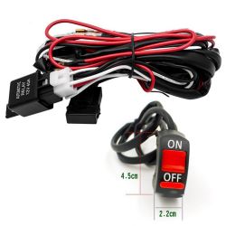 Schalter für zusätzliche LED-Scheinwerfer + Stromkabelbaum und Motorradrelais - 2 Wege