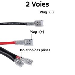 Schalter für zusätzliche LED-Scheinwerfer + Stromkabelbaum und Motorradrelais - 2 Wege