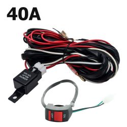 Additional LED headlights switch + Power harness and motorcycle relay - 2 ways