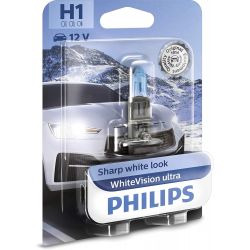 1 lampadina H1 Philips WhiteVision Ultra +60% 55W 12V P14.5S - 12258WVUB1