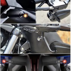 Pack de 2 Clignotants + Stop LED Bullet Style Harley - Version Noire - ECE Homologué - Aluminium