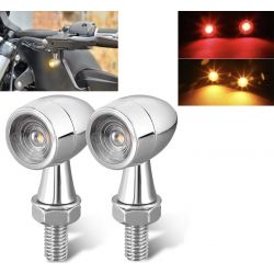 Blinker + Stop LED Bullet Harley Style - Chrom-Version - ECE-geprüft