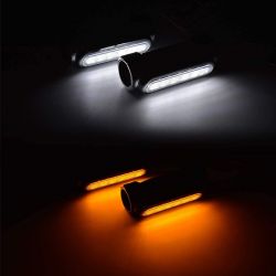 2 Blinker + Tagfahrlicht LED auf Sturzbügel 1,25" - 2160LM - Schwarze Version - ECE - HV125 - XENLED