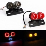 Feux arrière Stop/Veilleuses + Clignotants + Plaque LED - Universel + Support - Version Fumée - ECE