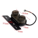 Feux arrière Stop/Veilleuses + Clignotants + Plaque LED - Universel + Support - Version Fumée - ECE