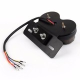 Feux arrière Stop/Veilleuses + Clignotants + Plaque LED - Universel + Support - Version Fumée - ECE