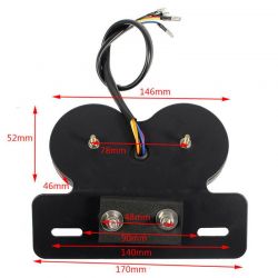 Rear Stop/sidelights + Indicators + LED Plate - Universal + Support - Smoked Version - ECE