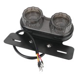 Feux arrière Stop/Veilleuses + Clignotants + Plaque LED - Universel + Support - Version Fumée - ECE