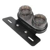 Feux arrière Stop/Veilleuses + Clignotants + Plaque LED - Universel + Support - Version Fumée - ECE