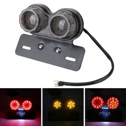 Rear Stop/sidelights + Indicators + LED Plate - Universal + Support - Smoked Version - ECE