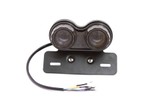 Feux arrière Stop/Veilleuses + Clignotants + Plaque LED - Universel + Support - Version Fumée - ECE