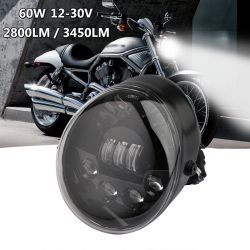 Full LED headlight Harley Davidson V-ROD from 2002 - BLACK - 60W - 3450Lms