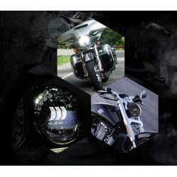 Voll-LED-Scheinwerfer Harley Davidson V-ROD von 2002 - SCHWARZ - 60 W - 3450 Lms