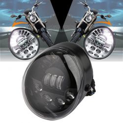 ADAPTATIVE Voll-LED-Scheinwerfer Harley Davidson V-ROD von 2002 - SCHWARZ - 60 W - 3450 Lms